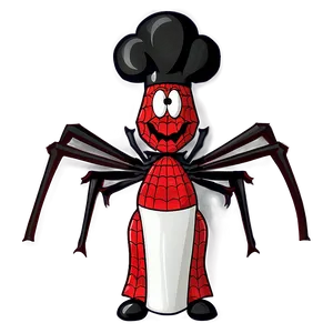 Chef Spider Cartoon PNG Qwg