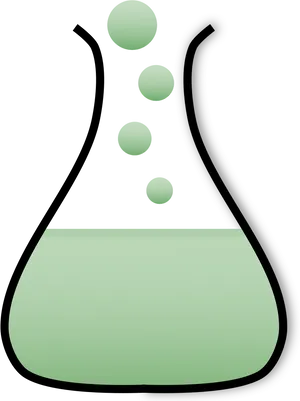 Chemistry Flaskwith Bubbles PNG image