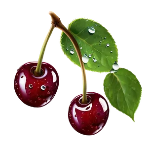 Cherries With Drops PNG Rxk PNG