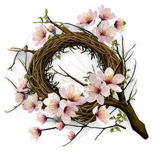 Cherry Blossom And Bird Nest PNG 05032024 PNG