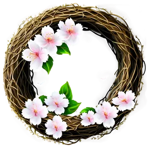 Cherry Blossom And Bird Nest Png 05032024 PNG image