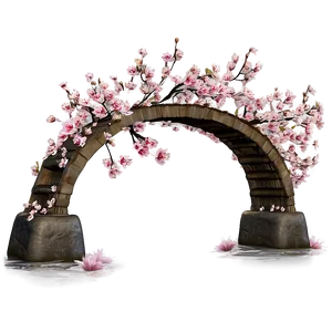 Cherry Blossom And Bridge Scene PNG Gwd99 PNG