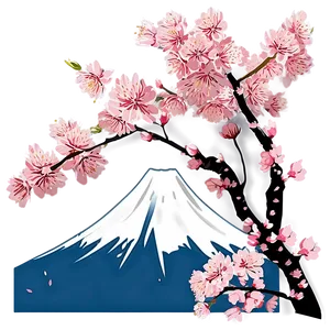 Cherry Blossom And Mountain Fuji PNG Fla37 PNG
