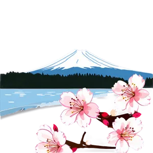 Cherry Blossom And Mountain Fuji PNG Tyl6