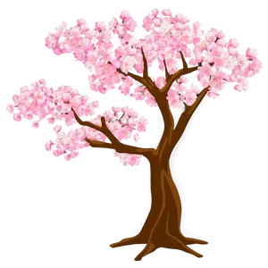 Cherry Blossom Anime Tree PNG Eyo14