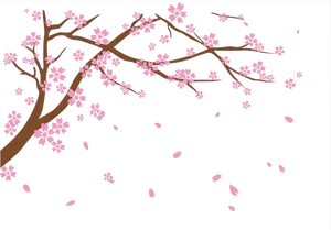 Cherry Blossom Branch Artistic Representation PNG image
