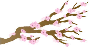 Cherry Blossom Branches Illustration PNG image