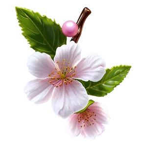 "cherry Blossom Charm: Delicate Flower PNG" A