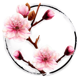 Cherry Blossom Circle PNG Hen PNG