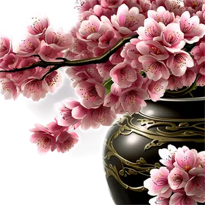 Cherry Blossom In Vase PNG Xkb94