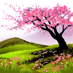 Cherry Blossom Landscape PNG 05242024
