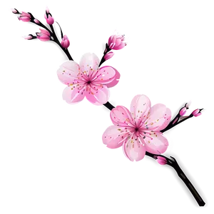 Cherry Blossom Landscape PNG Blu PNG