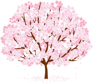 Cherry Blossom Tree Illustration