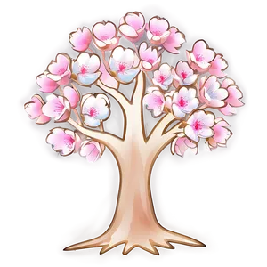 Cherry Blossom Tree Outline PNG 05242024 PNG