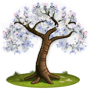 Cherry Blossom Tree Scene PNG 05242024 PNG