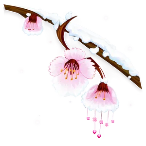 Cherry Blossom With Snow Caps PNG 21 PNG