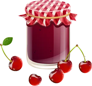 Cherry Jam Jar Illustration PNG image