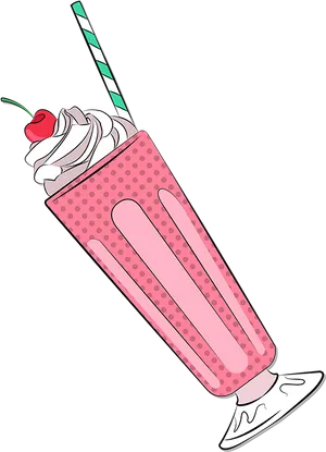 Cherry Top Milkshake Illustration PNG image