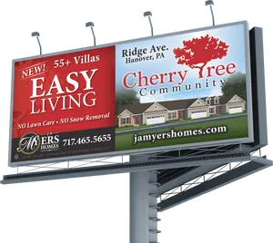 Cherry Tree Community Billboard Advertisement PNG image