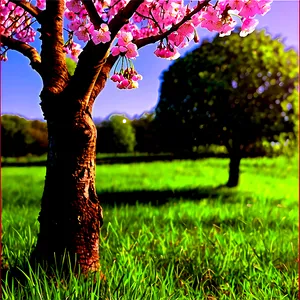 Cherry Tree In Field PNG Iev PNG