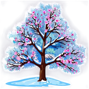 Cherry Tree In Snow PNG Ioj