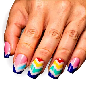 Chevron Acrylic Nails Art Png Bce53 PNG image