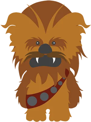 Chewbacca Cartoon Portrait PNG image