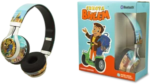 Chhota Bheem Bluetooth Headphones Packaging PNG image