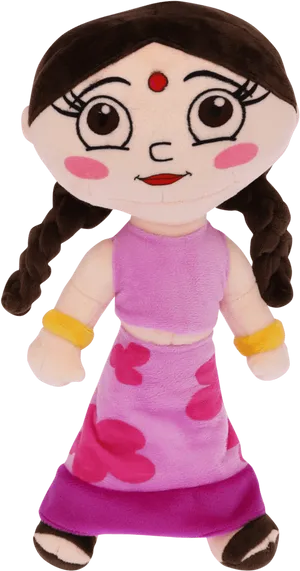 Chhota Bheem Character Plush Doll PNG image