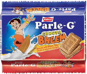 Chhota Bheem Parle G Biscuit Packaging PNG image