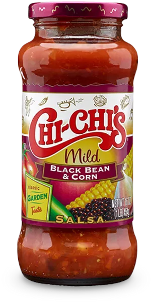 Chi Chis Black Bean Corn Salsa Jar PNG image