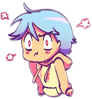 Chibi_ Anime_ Boy_with_ Blue_ Hair PNG image