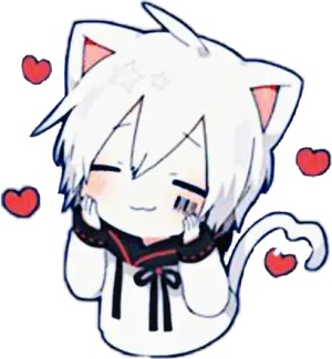Chibi_ Anime_ Boy_with_ Cat_ Ears_and_ Tail PNG