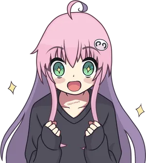 Chibi Anime Character Surprised Expression PNG image