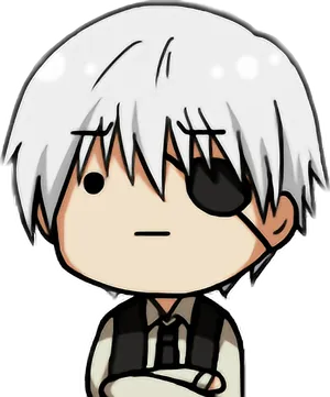 Chibi Anime Character With Eyepatch PNG image