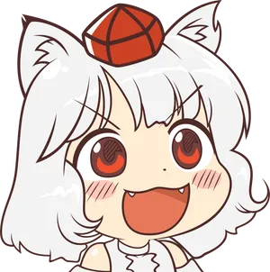 Chibi_ Anime_ Character_with_ Jeweled_ Hat PNG image