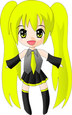 Chibi Anime Character Yellow Hair