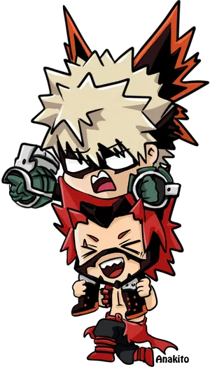 Chibi Bakugou Stacked Fun PNG