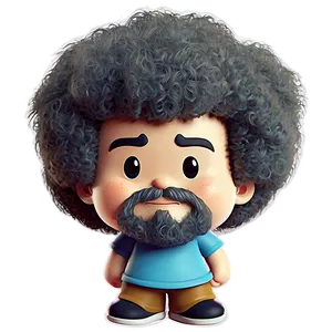 Chibi Bob Ross Hair PNG Nwi85