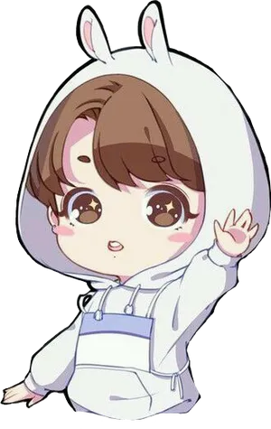 Chibi Bunny Hoodie Character