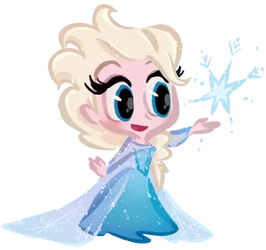 Chibi Elsa Casting Ice Magic PNG image