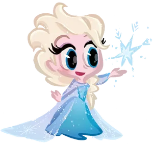 Chibi Elsa Casting Ice Spell PNG