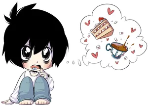 Chibi L Dreamingof Sweets PNG image