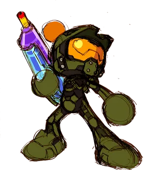 Chibi_ Master_ Chief_with_ Energy_ Sword PNG image