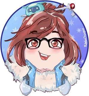 Chibi Mei Overwatch Artwork PNG image