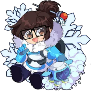 Chibi Mei Overwatch Artwork PNG image