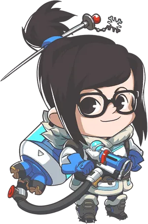 Chibi_ Mei_ Overwatch_ Character PNG image