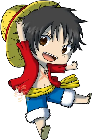 Chibi Monkey D Luffy One Piece PNG image