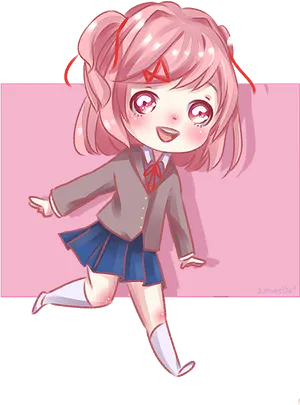 Chibi Natsuki D D L C Art PNG image