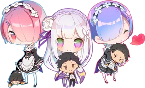 Chibi_ Re_ Zero_ Characters_ Collection PNG image
